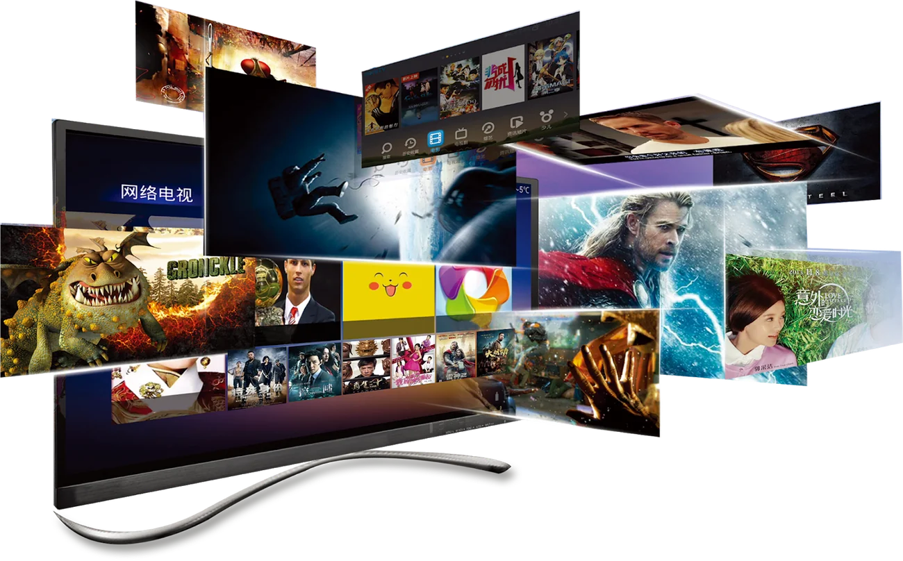 MoaTV streaming movies, series, sports and live channels on a big screen TV